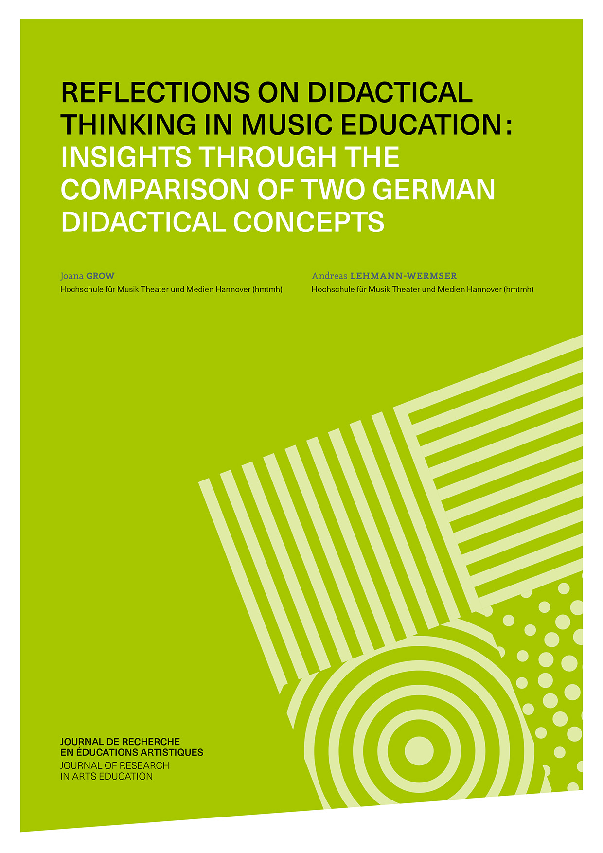 Couverture: Reflections on didactical thinking in music education 